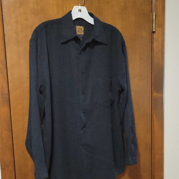 Bruno Black Long Sleeve Button Up Mens Shirt M - Picture 1 of 3